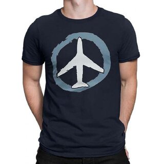 Best Men HIT SQUARE Navy Blue Pure Cotton Round Neck Printed T-Shirt for Men 2025 at ShopCircuit