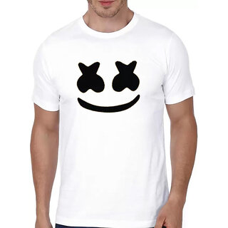 Premium Men HIT SQUARE White Pure Cotton Round Neck Printed For Men 2025 at ShopCircuit | ONDC