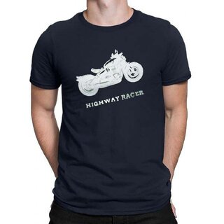 Chic Men HIT SQUARE Navy Blue Pure Cotton Round Neck Printed For Men 2025 at ShopCircuit | ONDC