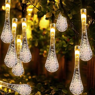 14 Water LED Drop String Lights for Diwali, Birthday, Festival, Wedding, Party for Home, Patio, Lawn, Restaurants Home Decoration (Warm