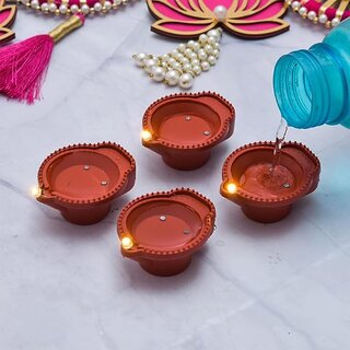 Water Sensor LED Ligh Diya - Decorative Lights, LED Decorative Diya Set, Elegant Design, Battery Operated Diya Light Set - Electricals | Buy online on ZillyBuy