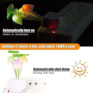 LED Night Lamp with Plug Smart Sensor Mushroom Flowers Beautiful Illumination Home Decoration Lights for Bedroom