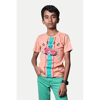 Latest Data - Not - Present Radprix Boys Printed Pure Cotton T Shirt (Orange, Pack Of 1) 2025 at