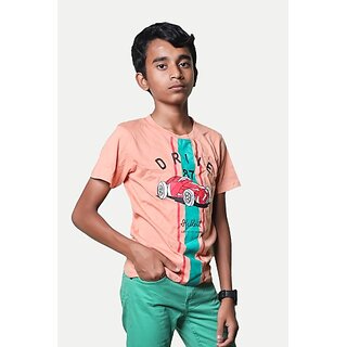 Latest Data - Not - Present Radprix Boys Printed Pure Cotton T Shirt (Orange, Pack Of 1) 2025 at