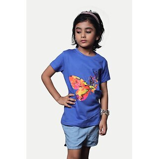 Stylish Data - Not - Present Radprix Girls Printed Pure Cotton T Shirt (Blue, Pack Of 1) 2025 at