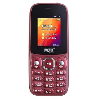 MTR M318 (Dual SIM, 1.77 Inch Display, 1100mAh Battery, Maroon) - Mobile Phone | Buy online on ZillyBuy