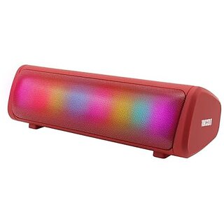 Zebronics Newly Launched Knock Out Portable Bluetooth V5.3 Speaker With 10W Output Rgb Led Lights Tws Function Up To 10H* Backup Usb Msd Fm Radio Passive Radiator (Red).