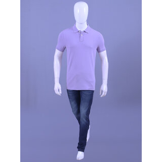 Trendy Men Men's Lavender Enzyme Finish Solid Polo T-Shirt 2025 at ShopCircuit | ONDC