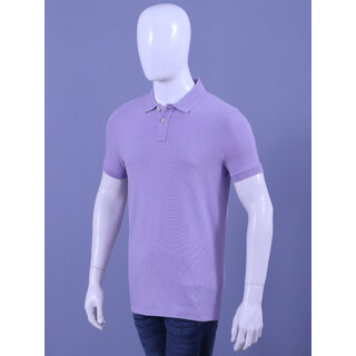 Trendy Men Men's Lavender Enzyme Finish Solid Polo T-Shirt 2025 at ShopCircuit | ONDC