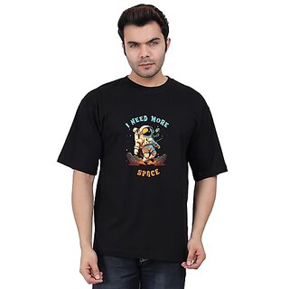 Latest Men JAGTEREHO Men's Oversized Cotton T-Shirt with Half Sleeves in Fiery Black || Need Mor