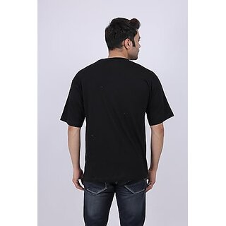 Latest Men JAGTEREHO Men's Oversized Cotton T-Shirt with Half Sleeves in Fiery Black || Need Mor