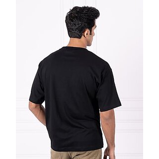 New Men JAGTEREHO Black Oversized Cotton Crew Neck Half Sleeve T-Shirt for Men And Boys 2025 at 