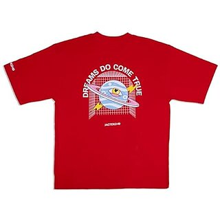 Exclusive Men JAGTEREHO Men's Oversized Round Neck Half Sleeve Cotton T-Shirt Red 2025 at ShopCi