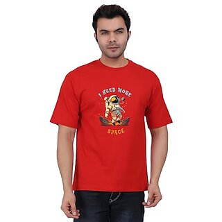 New Men JAGTEREHO Men's Oversized Cotton T-Shirt with Half Sleeves in Fiery Black || Need More S