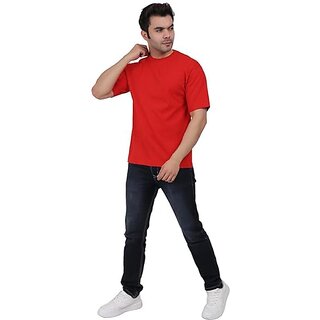 New Men JAGTEREHO Black Oversized Cotton Crew Neck Half Sleeve T-Shirt for Men And Boys 2025 at 