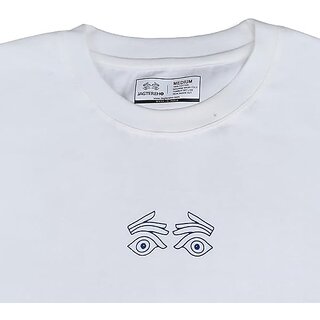 Exclusive Men JAGTEREHO Men's Oversized Round Neck Half Sleeve Cotton T-Shirt White 2025 at Shop