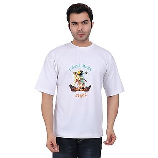 Elegant Men JAGTEREHO Men's Oversized Cotton T-Shirt with Half Sleeves in Fiery Black || Need Mo