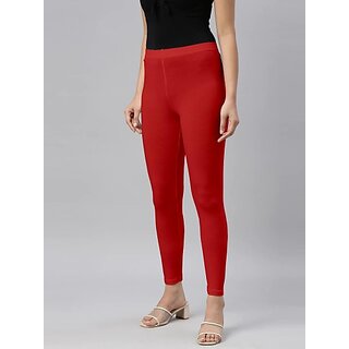 SHE PURE LUXURY WEAR Ankle Length  Ethnic Wear Legging  (Red, Solid)