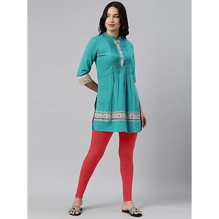 SHE PURE LUXURY WEAR Ankle Length  Ethnic Wear Legging  (Orange, Solid)