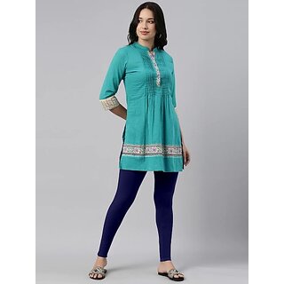 SHE PURE LUXURY WEAR Ankle Length  Ethnic Wear Legging  (Blue, Solid)