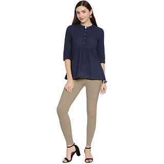 SHE PURE LUXURY WEAR Ankle Length  Ethnic Wear Legging  (Beige, Solid)