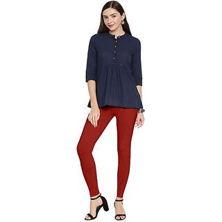 SHE PURE LUXURY WEAR Ankle Length  Ethnic Wear Legging  (Red, Solid)