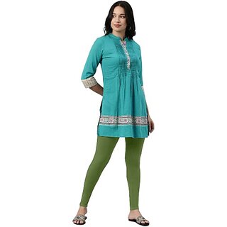 SHE PURE LUXURY WEAR Ankle Length  Ethnic Wear Legging  (Green, Solid)