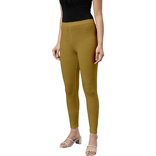 SHE PURE LUXURY WEAR Ankle Length  Ethnic Wear Legging  (Gold, Solid)