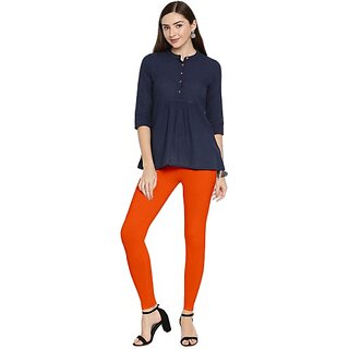 SHE PURE LUXURY WEAR Ankle Length  Ethnic Wear Legging  (Orange, Solid)