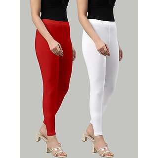 SHE PURE LUXURY WEAR Ankle Length  Ethnic Wear Legging  (Red, White, Solid)
