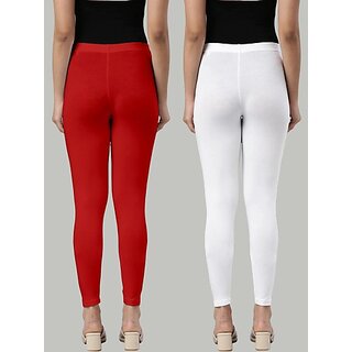 SHE PURE LUXURY WEAR Ankle Length  Ethnic Wear Legging  (Red, White, Solid)