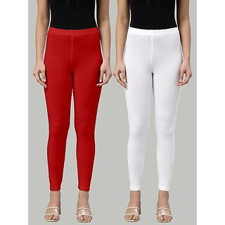 SHE PURE LUXURY WEAR Ankle Length  Ethnic Wear Legging  (Red, White, Solid)
