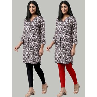 SHE PURE LUXURY WEAR Ankle Length  Ethnic Wear Legging  (Black, Red, Solid)