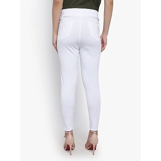SHE PURE LUXURY WEAR White Jegging  (Solid)