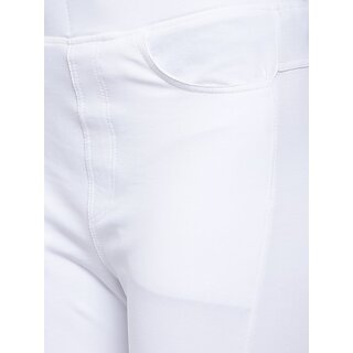 SHE PURE LUXURY WEAR White Jegging  (Solid)
