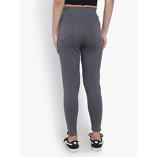 SHE PURE LUXURY WEAR Grey Jegging  (Solid)