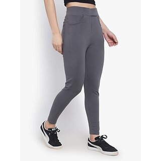 SHE PURE LUXURY WEAR Grey Jegging  (Solid)