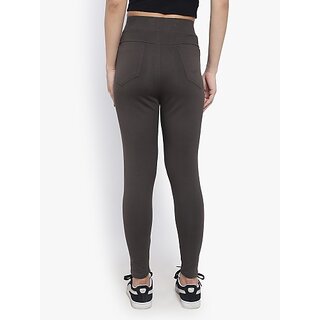 SHE PURE LUXURY WEAR Dark Green Jegging  (Solid)