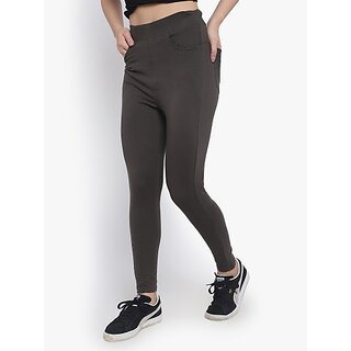 SHE PURE LUXURY WEAR Dark Green Jegging  (Solid)