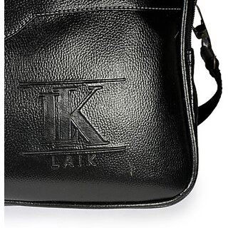 Laik Genuine Leather Laptop Bag For Men - Office Bag Messenger Bag (Black, 12 L)