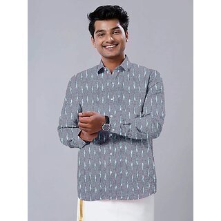 Latest Men OMSAIFAB Men Printed Casual Silver Shirt 2025 at ShopCircuit | ONDC