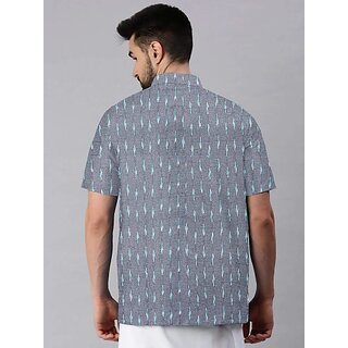 Premium Men OMSAIFAB Men Self Design Casual Silver Shirt 2025 at ShopCircuit | ONDC
