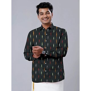 Luxurious Men OMSAIFAB Men Self Design Casual Green Shirt 2025 at ShopCircuit | ONDC