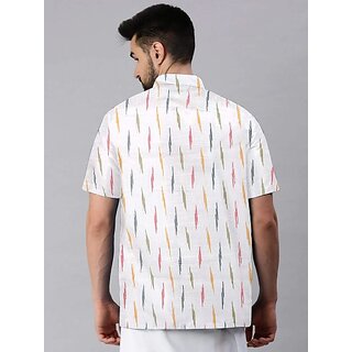 Top Men OMSAIFAB Men Self Design Casual White Shirt 2025 at ShopCircuit | ONDC