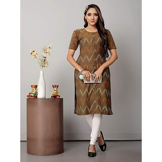 Chic Women OMSAIFAB Casual Self Design Women Brown Top 2025 at ShopCircuit | ONDC
