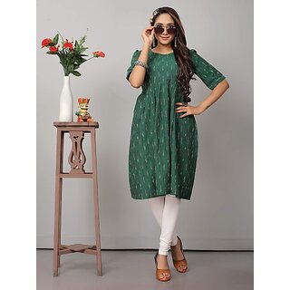 New Women OMSAIFAB Casual Printed Women Green Top 2025 at ShopCircuit | ONDC