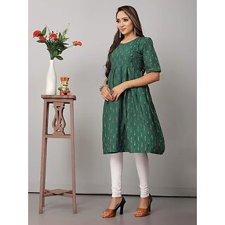 New Women OMSAIFAB Casual Printed Women Green Top 2025 at ShopCircuit | ONDC