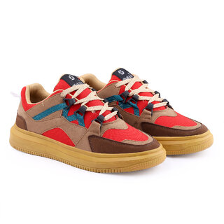 Latest Men Hakkel Mens Red Lace-up Casual Shoes 2025 at ShopCircuit | ONDC