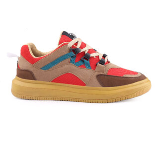 Latest Men Hakkel Mens Red Lace-up Casual Shoes 2025 at ShopCircuit | ONDC