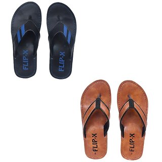 Luxurious Men LEACO Men's Premium Slipper Combo of 2 by Flip X  Daily Comfort and Stylish Slippe